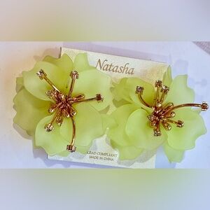 Natasha Couture Acrylic Large Flower Earrings